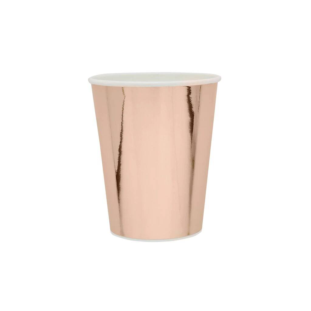 10 Rose Gold Paper Party Cups