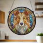 Rough Collie Stained Glass Effect Suncatcher, thumbnail 4 of 5