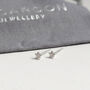 Tiny Crystal Star Stud Earrings, thumbnail 2 of 7