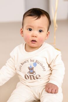 'My Beary First Birthday' Personalised Embroidered First Birthday Sweatshirt In Six Colours, 5 of 8