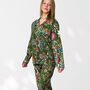 Green Floral 100% Cotton Ladies Pyjamas, thumbnail 1 of 8