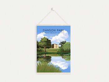 Danson Park London Travel Poster Art Print, 6 of 8