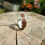 Silver And European Walnut Inlay Ring Coated, thumbnail 3 of 9