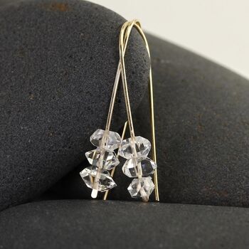 Herkimer Diamond Drop Earrings In Rose Gold Filled, 6 of 7