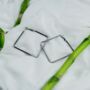 Silver Plated Large Dainty Square Hoop Earrings, thumbnail 3 of 6