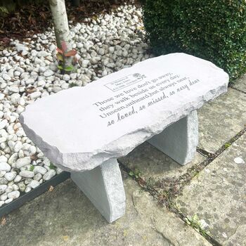 Personalised Engraved Stone Memorial Bench, 8 of 11