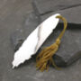 Sterling Silver Feather Bookmark With Tassel, thumbnail 2 of 5