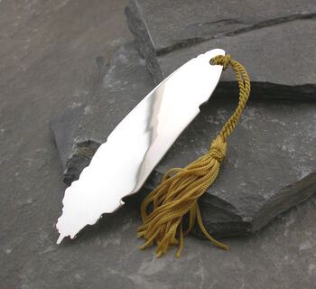Sterling Silver Feather Bookmark With Tassel, 2 of 5