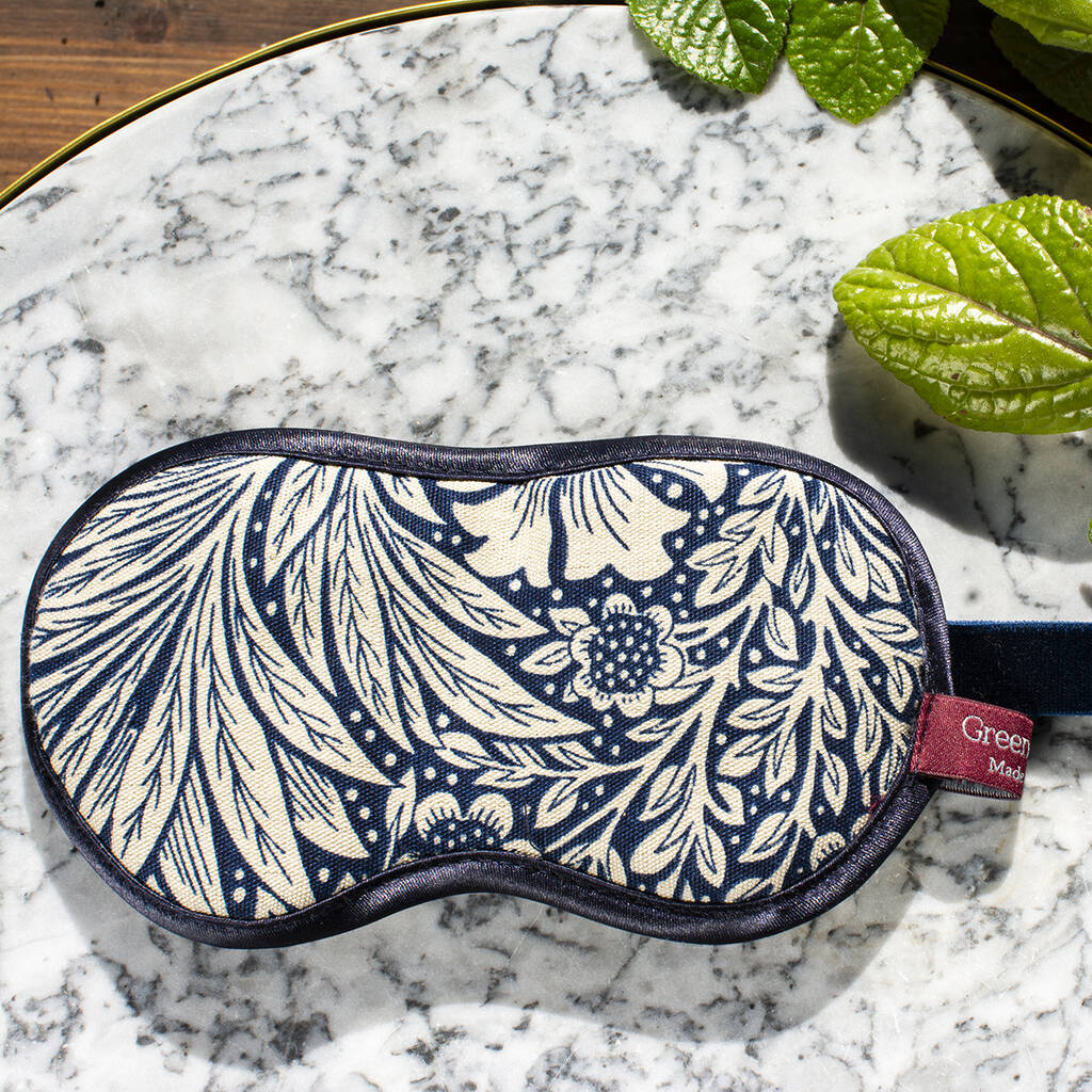 William Morris Marigold Indigo Lavender Eye Mask By Green&Heath