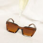 Chunky Bevelled Square Sunglasses In Brown, thumbnail 1 of 4