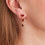 Red Garnet 18 K Gold And Silver Drop Earrings, thumbnail 1 of 12