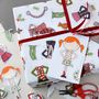 Christmas Paper Doll Wrapping Paper, thumbnail 1 of 3