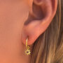 Guiding North Star Garnet Gold Huggie Hoops, thumbnail 1 of 5