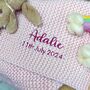 Personalised Pink Garter Stitch Baby Blanket, thumbnail 2 of 5