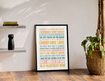 Personalised Favourite Music Lyrics Poster, 4 of 8