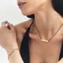 Personalised Sparkling Petite Cosmic Star Bar Necklace In Gold, thumbnail 10 of 11