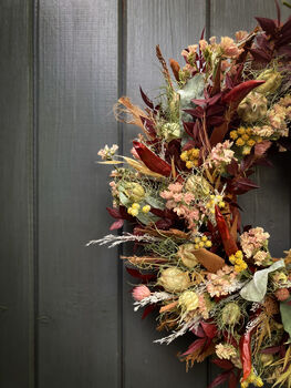 Dried Autumn Wreath With Chillies 'Hansel', 6 of 11