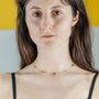 Blue Evil Eye Sideways Cross Necklace Protection Choker, thumbnail 3 of 7