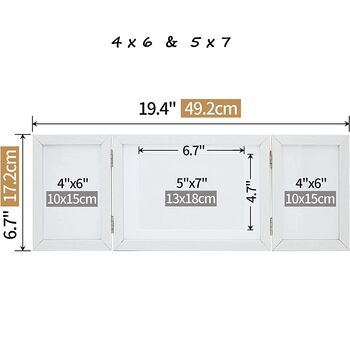 White Triple Picture Frames With 360° Folding Hinge, 8 of 12