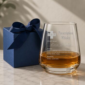Personalised Whisky Glass For Him Funny Prescription, 2 of 2