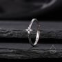 Hydrangea Cz Flower Minimalist Ring In Sterling Silver, thumbnail 5 of 11