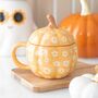 Groovy Floral Pumpkin Lidded Mug, thumbnail 1 of 2