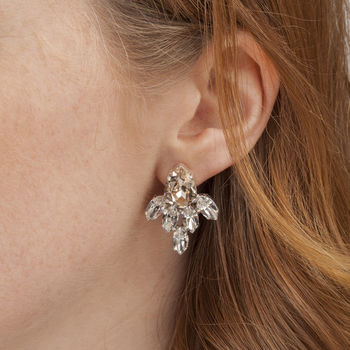 Crystal Pear Bridal Earrings, 3 of 4