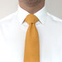 Wedding Handmade 100% Brushed Cotton Tie In Mustard Yellow | Groomsmen Ties, thumbnail 4 of 10