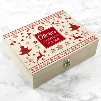 Personalised Festive Scandi Print Christmas Eve Box, 5 of 6