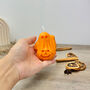 Spooky Ghost Candle Orange Halloween Decoration, thumbnail 8 of 10