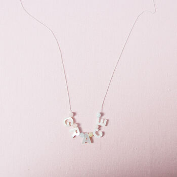 Personalised Mother Of Pearl Initial Necklace, 6 of 8