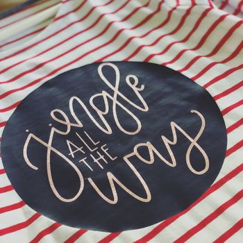 Jingle All The Way Red Striped Ladies Crew Top, 4 of 4
