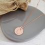 Rose Gold Monogram Mini Coin Necklace, thumbnail 1 of 5