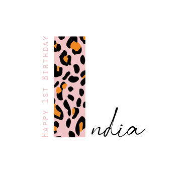 Happy Birthday Initial Leopard Print Greeting Card, 9 of 12