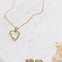 Mother Of Pearl Heart Necklace In 18 K Gold Plate, thumbnail 3 of 6