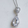 Simple Pear Drop Crystal Necklace, thumbnail 2 of 4