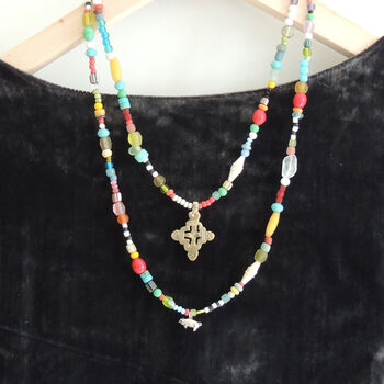 Beaded Necklace With Ethiopian Cross, 6 of 9