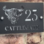 Personalised Highland Coo/Cow Design House Acrylic Number Sign, thumbnail 2 of 5