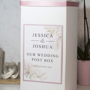 Blush Flowers Wedding Card Post Box, 3 of 5