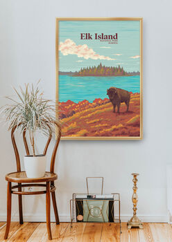 Elk Island National Park Canada Travel Poster Art Print, 5 of 8