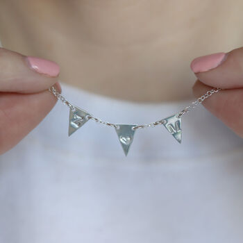 Personalised Silver Bunting Necklace, 10 of 10