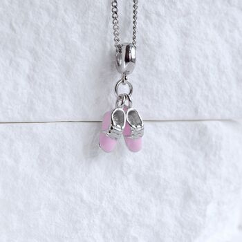 Baby Girl Shoes Charm 925 Silver Baby Shower Gift, 2 of 6