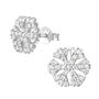 Silver Christmas Earrings, Crystal Snowflake Studs, thumbnail 2 of 9