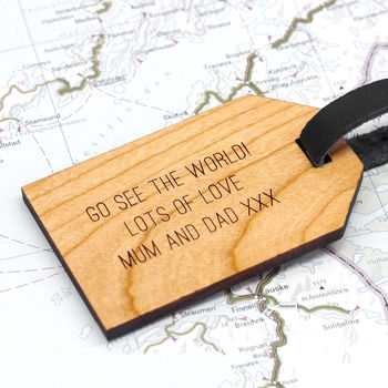 Personalised Wooden Adventure Luggage Tag, 2 of 3
