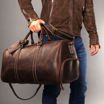 Leather Boot Gym Over Night Bag, 5 of 12