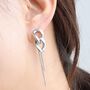 Gunmetal Silver Plated Curb And Trace Chain Earring, thumbnail 3 of 10