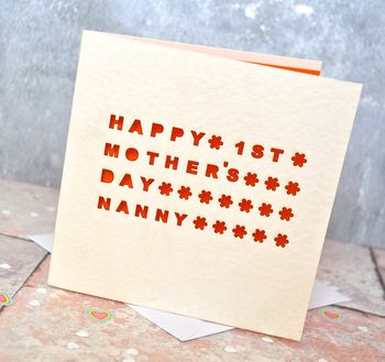 Personalised Laser Cut 1st Mothers Day Card, 2 of 2