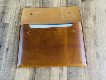 Personalised A4 Tan Leather Documents Folder, 5 of 11