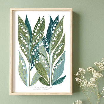 A4 Botanical Giclée Art Print Lily Of The Valley, 3 of 4