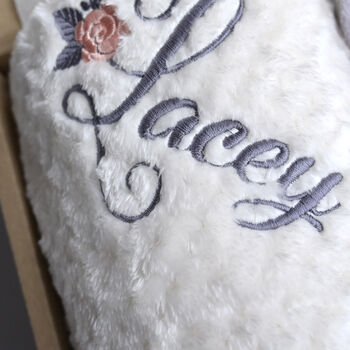 Personalised Initial Embroidered Ivory Baby Blanket, 3 of 6